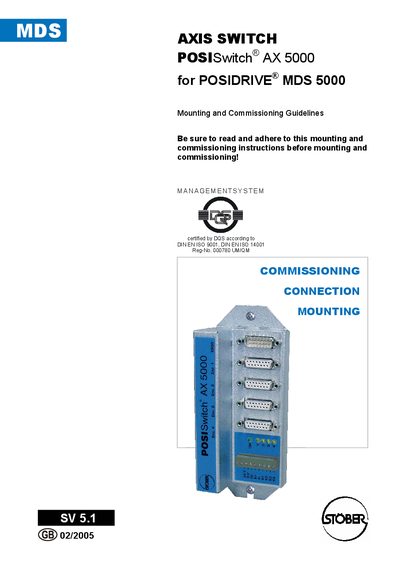 Stober POSISwitch AX 5000 Installation Guide