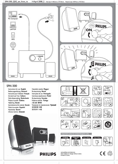 Philips SPA1300 User Manual - cover page