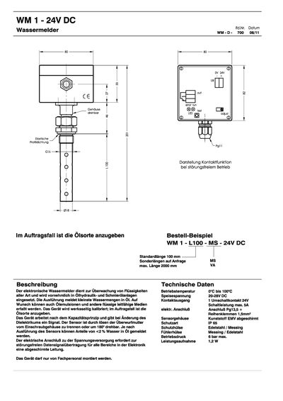 Goldammer WM 1-24V DC technology data