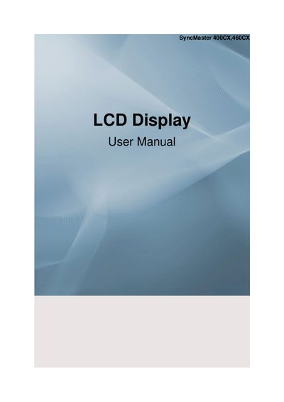 Samsung SyncMaster 400CX/460CX LCD Display User Manual