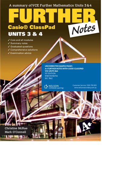 Casio ClassPad Units 3 & 4 Handbook - cover page