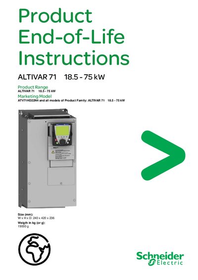 Schneider Electric ALTIVAR71 End-of-Life Instructions - cover page