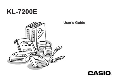 Casio KL-7200E Label Printer User's Guide