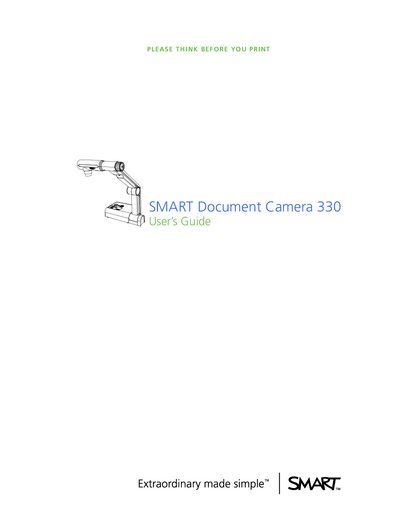 SMART Document Camera 330 User Manual - cover page