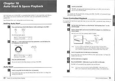 Yamaha DSR1 DiskStation R1 Chapter 10 Auto Start & Space Playback - cover page
