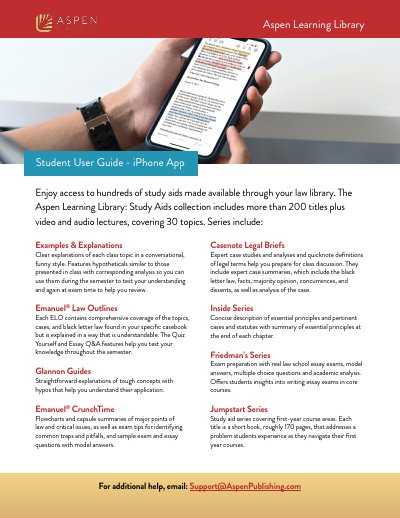 Aspen Learning Library iPhone App User Guide
