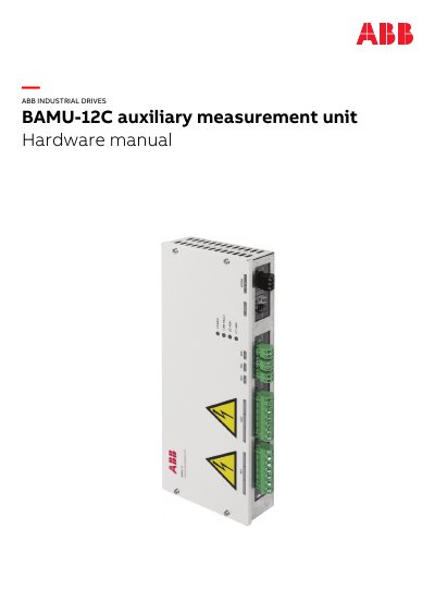 ABB BAMU-12C Auxiliary Measurement Unit Hardware Manual - cover page