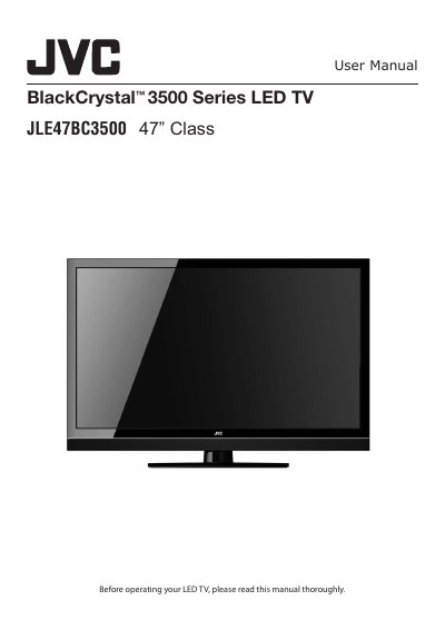 JVC BlackCrystal 3500 Series LED TV JLE47BC3500 User Manual - cover page
