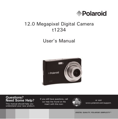 Polaroid t1234 Digital Camera User Manual - cover page