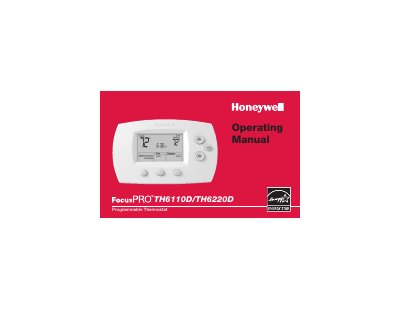 Honeywell TH6110D/TH6220D Programmable Thermostat Operating Manual - cover page