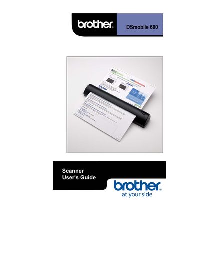 Brother DSmobile 600 Scanner User Manual - cover page