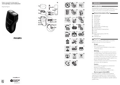 Philips PQ218 / PQ212 Shaver User Manual