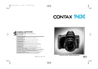Contax NX Camera User Manual - cover page