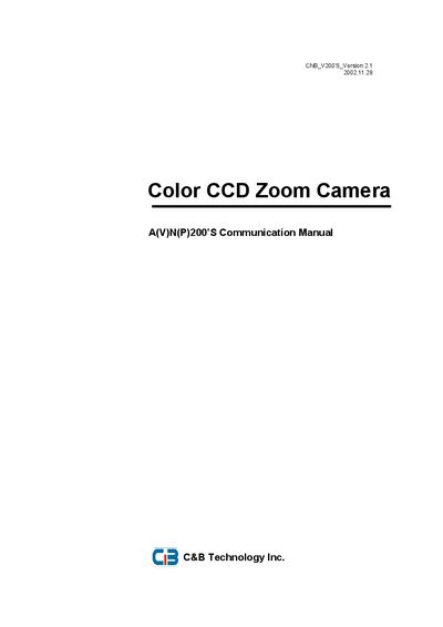 C&B Tech A(V)N(P)200 Communication Manual