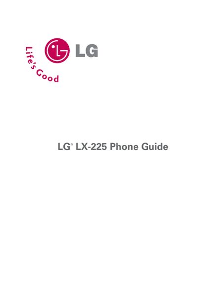 LG LX-225 Phone User Manual - cover page