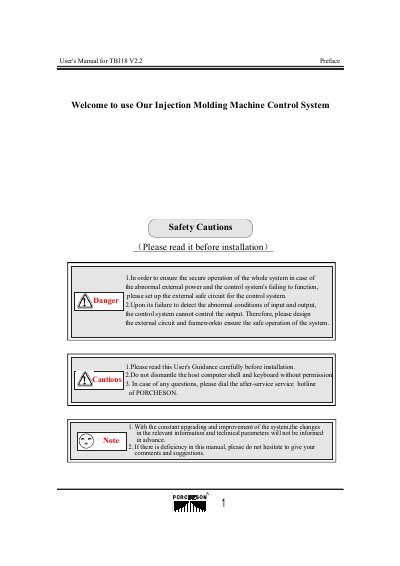 POROHESON TB118 user manualv2.2 - cover page