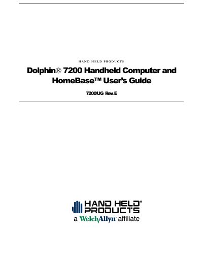 Dolphin 7200 Handheld Computer HomeBase User’s Guide - cover page