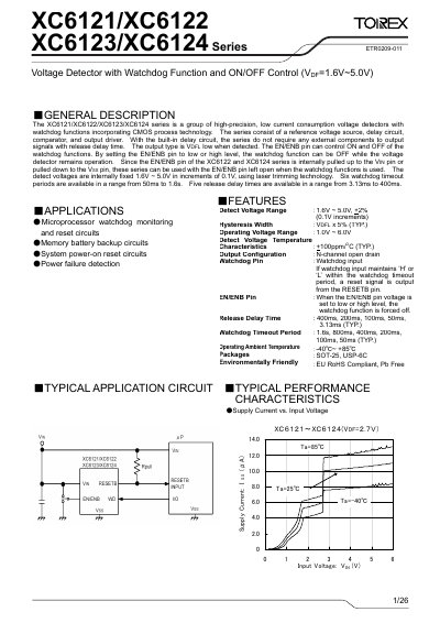 Torex XC6121/XC6122/XC6123/XC6124 Voltage Detector Datasheet - cover page