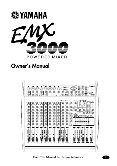 Yamaha EMX3000 Powered Mixer Owner's Manual