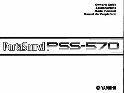 Yamaha PSS-570 PortaSound Owner's Guide - cover page