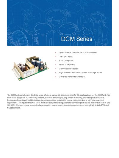 XP Power DCM Series DC-DC Converter Datasheet