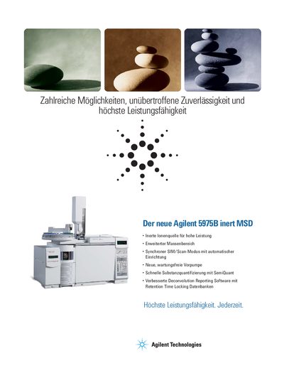 Agilent 5975B inert MSD Product Leaflet - cover page