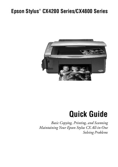 Epson Stylus CX4200/CX4800 Series Quick Guide - cover page