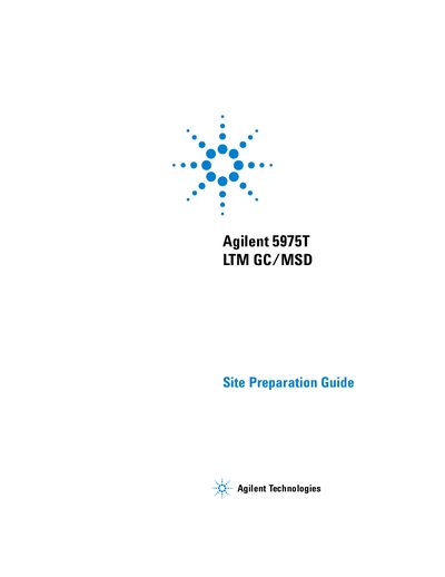 Agilent 5975T LTM GC/MSD Site Preparation Guide - cover page