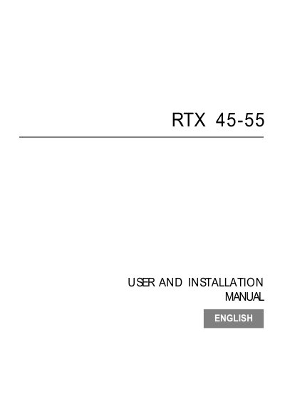 SIM2 RTX 45-55 DLP Projector User and Installation Manual - cover page
