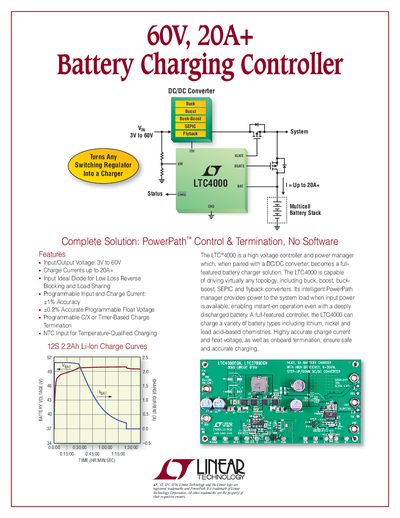 LINEAR 2PB_4000 60V 20A+ Battery Charging Controller - cover page