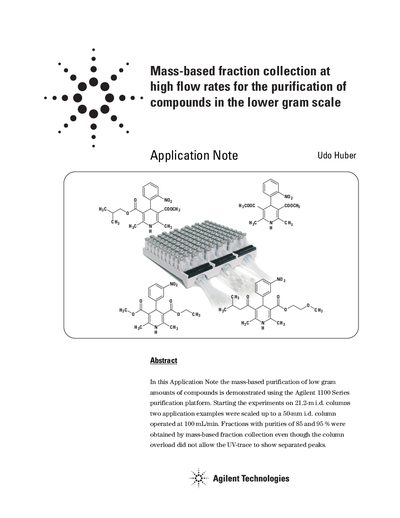 Agilent 1100 Series Mass-based Fraction Collection Application Note - cover page