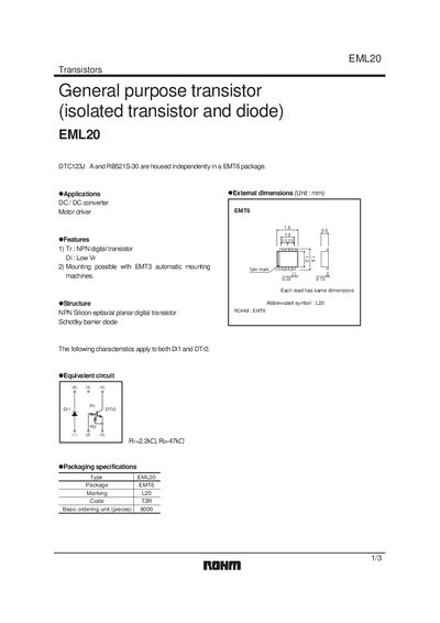 ROHM EML20 Datasheet - cover page
