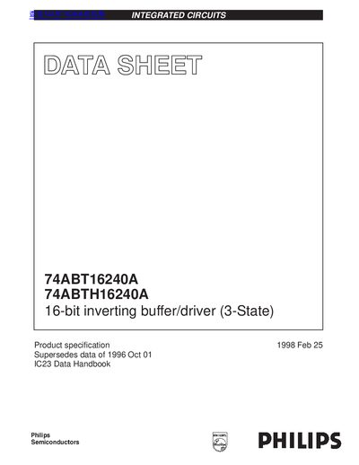 Philips 74ABT16240A/74ABTH16240A Product Specification