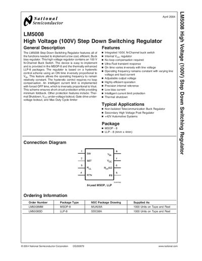 National Semiconductor LM5008 Guide
