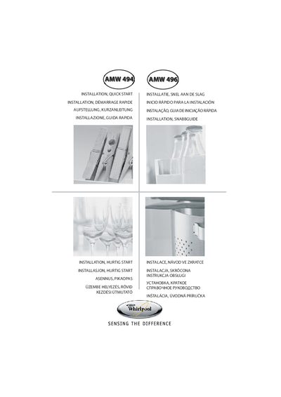 Whirlpool AMW 494/496 Installation Guide - cover page