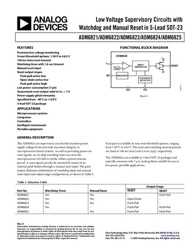 Analog Devices ADM6821-ADM6825 Datasheet - cover page