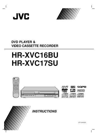 JVC HR-XVC16BU/HR-XVC17SU DVD+VCR User Manual - cover page