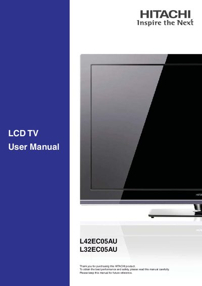 Hitachi L42EC05AU L32EC05AU LCD TV User Manual - cover page