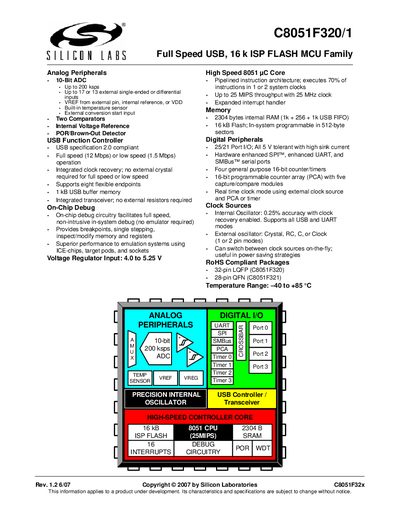 Silicon Labs C8051F320/1 MCU Family Manual