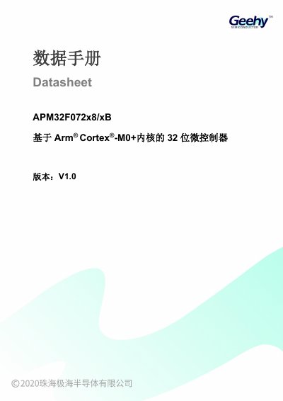 APM APM32F072x8/xB 32-bit Microcontroller Datasheet - cover page
