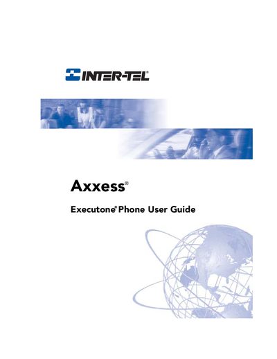 Inter-Tel Axxess Executone Phone User Manual - cover page