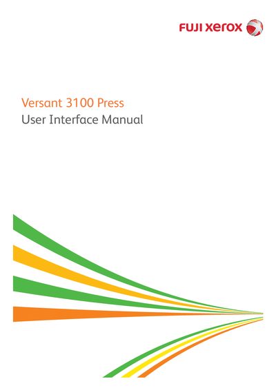 Fuji Xerox Versant 3100 Press User Interface Manual - cover page