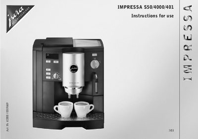 Jura Impressa S50/4000/401 User Manual - cover page