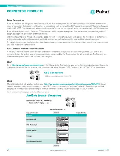 Pulse Connector Products Catalog - cover page