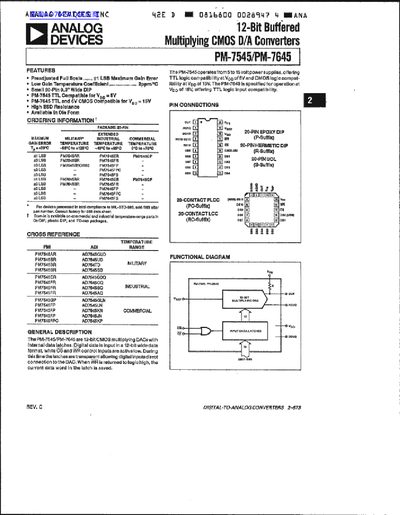 Analog Devices PM-7545/PM-7645 Datasheet - cover page