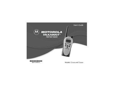Motorola T7100 and T7200 User Manual - cover page