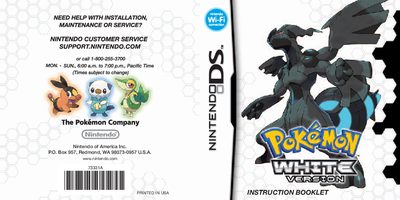 Nintendo Pokémon White Version Instruction Booklet - cover page