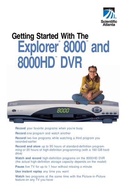 Scientific Atlanta Explorer 8000/8000HD DVR Getting Started Guide - cover page