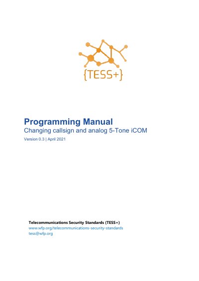 iCOM CS-F3160/F5060(HA) Programming Manual Changing callsign and 5-Tone - cover page