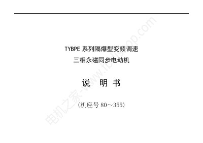 Nanyang TYBPE Explosion-proof Variable Speed Permanent Magnet Synchronous Motor User Manual
